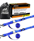 Heavy Duty Motorcycle Tie Down Straps Two Pack 1.5 Inch by 8 Foot Cambuckle Tie Down Set 3000 Pound Break Strength with S Hook