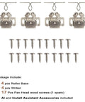 No Sweat Install Cabinet Door Catches, Double Roller Catch Latches, 4 pack with mounting screws and strikers included.