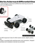 4WD Robotic Car Chassis Kit With Aluminum Alloy Frame Hall Encoder Ackerman And Differential Drive RC Tank Style System