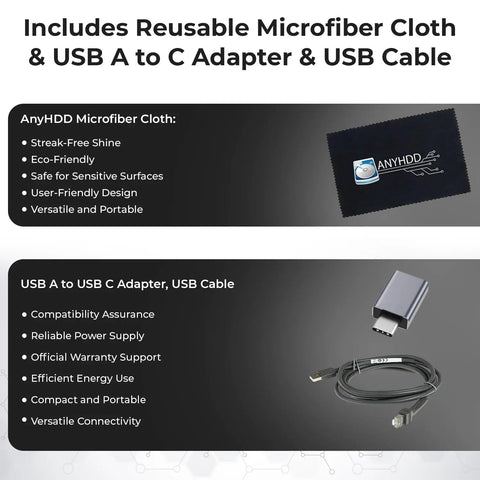 Handheld 2D Barcode Scanner Kit With USB Cable And USB A To USB C Adapter Cleaning Cloth for Retail Stores