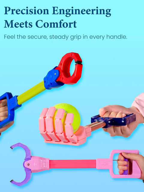 3-Piece Robot Arm Grabber Toy Set For Kids, 15.7 Inch Claw Grabber And Robotic Hand Pickup Tool, Fun Hands-On, Kid-Friendly Hand-Eye Coordination Toys For Fine Motor Skills And Imaginative Play