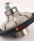F20 Type Vacuum Brazed F Ogee Bullnose Diamond Hand Profile Wheel Router Bit for Granite Edge Five Eighth Inch Eleven Thread Wet or Dry Use 3500 to 4000 RPM Coarse Grit Pro Grade Performance
