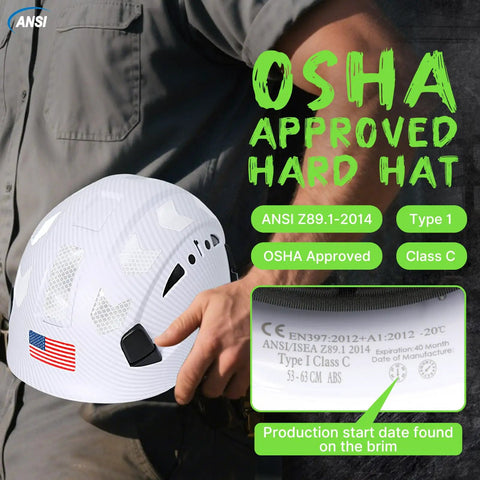 Top Tier White Carbon Fiber Look Hard Hat With Maximum Airflow Vents And Sturdy Six Point Suspension For Real Construction Pros Ansi Osha Certified Boss Level Support Beat The Heat On Every Grindy Shift