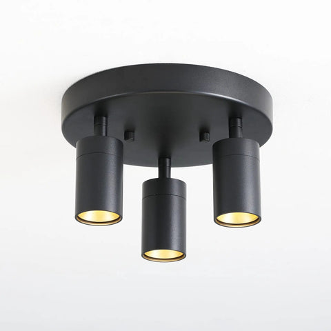 Shura Round 3-Light Integrated LED Ceiling Fixture With Rotatable Heads White Flush Mount 3000K 1365 Lumens Modern Light