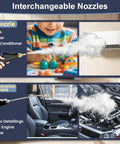 Handheld Steam Cleaner With Fast 15 Second Heat Up, 2500W High Temp Steam cleaning toys, AC unit, car interior, and engine.