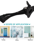 Kickdown Door Stopper With Zinc Alloy Build Low Profile Door Holder for Home or Office showing black stopper and applications