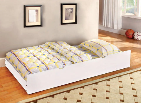 Twin Over Full Bunk Bed With Attached Ladder Upper Bed Rails Lock Joint Safety System Slat Kit Included Blue White Trundle Included For Space Saving