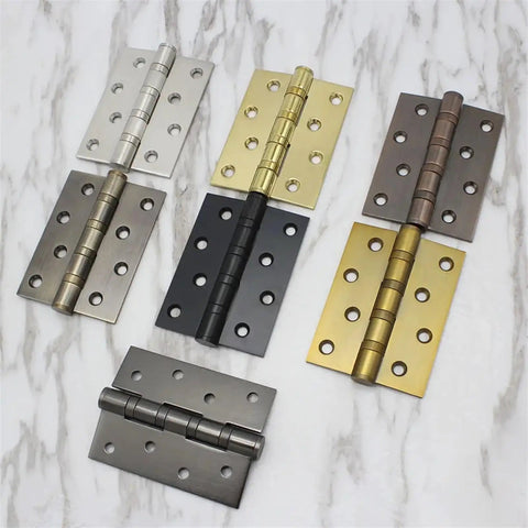 2 Pack Multicolor Stainless Steel Flat Door Hinges For Wood Doors No Brainer Heavy Duty Butt Hinges With Silent Operation