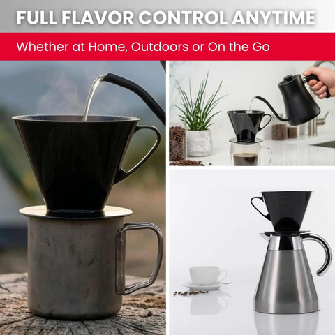 Pour Over Coffee Dripper Size 4 Cone For Manual Brewing Reusable Plastic Filter Cone Up To Four Cups Great For Camping Travel And Home