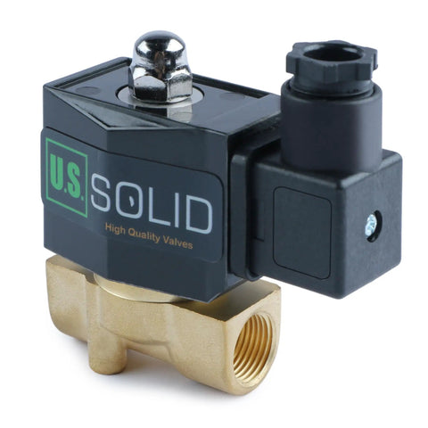 Solid Brass 3/8 Inch NPT Electric Solenoid Valve 12V DC Normally Closed With Viton Seals For Air Water Oil Fuel Non Potable Lines