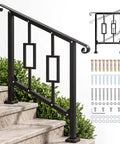 Real Steel Wrought Iron Handrail For Outdoor Steps Heavy Galvanized Vertical Railing Powder Coated Stair Guard with parts on steps