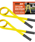Two Pack 1 Inch By 8 Foot Lift Slings With Wear Guard Ends In Heavy Duty Polyester For Lifting Furniture Appliances Machinery And More 4000 Lbs Breaking Strength