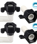 Must-Have Half Inch NPT To Barbed Elbow And Straight Swivel RV Water Pump Fittings Kit With 360 Degree Swivel Adapters, Fits One Half Inch Outlet Pumps, Includes Thread Seal Tape Pex Female Fittings Four Pack, black nylon fittings with tape