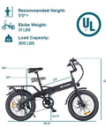 Folding Fat Tire Electric Bike For Adults 20 Inch 3.0 Fat Tires 374.4Wh Battery 20 MPH E Bike Cargo Mode LCD Color Display