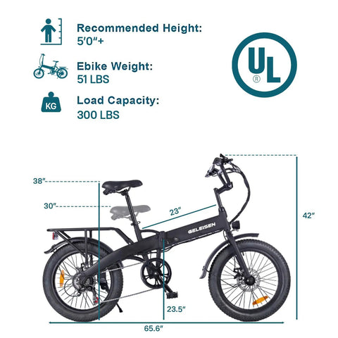 Folding Fat Tire Electric Bike For Adults 20 Inch 3.0 Fat Tires 374.4Wh Battery 20 MPH E Bike Cargo Mode LCD Color Display