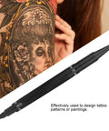 Hella Smooth Dual Tip Marking Kit Bold And Ultra Fine Felt Scribes For Piercing Positioning Aesthetic Procedures And Surgical Stenciling Top Shelf Removable Studio Grade Tools 10 Piece Set Black with detailed tattoo design.