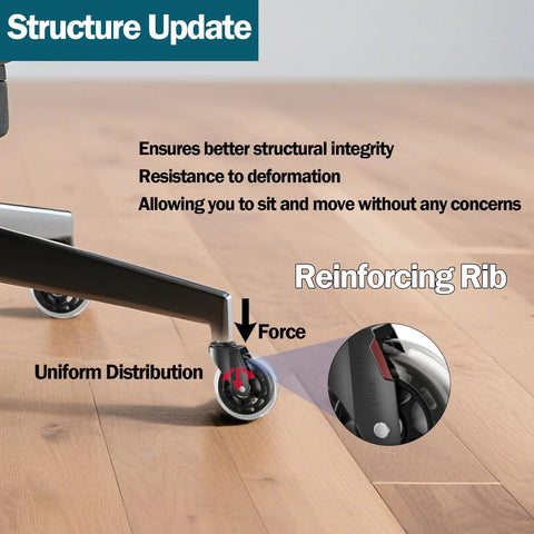 3 Inch Rubber Chair Casters Replacement Set Of 5 With Universal 11mm Stem For Most Office Chairs Gaming Chairs Computer Chairs And Desk Chairs Heavy Duty Wheels For Hardwood Floors And Carpet showing detailed force distribution and reinforcing rib
