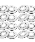 18 Pack Rock Solid Metal Fire Sprinkler Trim Rings Heavy Duty Escutcheon Plates silver metal plates viewed from above.