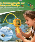 Dope Kids Borescope Camera With Light For Real Time Exploration And 1080P Live Video, A STEM Toy For Ages 3 To 10, The Ultimate Gift For Outdoor Adventures And Nature Discovery, yellow waterproof handheld camera by a pond with flexible tube