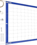 Volleyball Net Outdoor Pro Heavy Duty All Weather With Extended Stainless Steel Cable And Extra Thick Borders Regulation 32x3 Feet Blue Net Only For Indoor And Outdoor Play