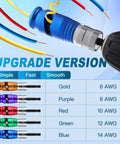 Heavy Hitting Drill Mounted Wire Stripper And Twister Kit For Solid 6 Through 14 Awg Cables With No Sweat Mandrels connectors displayed