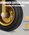 Heavy Duty 6 Inch Casters Set Of 4 With Dual Locking Brakes showing upgraded texture design for non-slip grip.