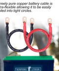 2/0 AWG Battery Cable Set 1 Ft Red And Black Copper Welding Cables Built Tough With 3 By 8 Inch Lug Terminals For Solar Inverter RV Boat Marine Automotive Replacement Parts coiled with lug ends