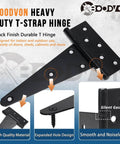 8 Inch T Strap Gate Hinges Heavy Duty Black Powder Coated Iron Set Of 2 for Barn Doors with high quality material