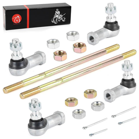 Left And Right Tie Rod End Kits For TRX350 Rancher 350 And TRX400 Rancher 400 OEM Style Replacement Direct Fit Steering Ends Beefy Build For Easy Install Includes Both Sides For Precise Alignment. OEM tie rod end kit with rods, nuts, and cotter pins