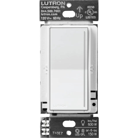 Slick Gliding Touch Led Dimmer Switch With Integrated Locator Light Single Pole Three Way Wiring Configuration For House Fixtures Heavy Duty Craftsmanship No Sweat Install, white switch front view.