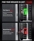 Image demonstrating how the All In One Circuit Breaker Finder With LCD Display, GFCI Outlet Tester And Electrical Tracer Tool operates in two scans.