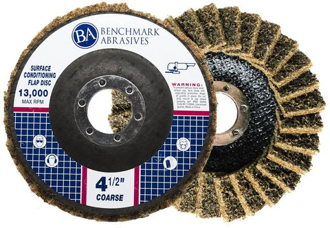 4-1/2 Inch Type 27 Flap Discs For Angle Grinder 5 Pack Coarse Grit Pro Grade Surface Conditioning For Blending Polishing Deburring And Light Stock Removal