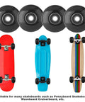 4 Pack 52mm Skateboard Wheels With Bearings 95A Hardness Durable Street Trick Wheels For Street Skating Longboard Cruiser Set