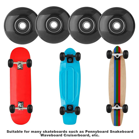 4 Pack 52mm Skateboard Wheels With Bearings 95A Hardness Durable Street Trick Wheels For Street Skating Longboard Cruiser Set