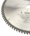 12 Inch Circular Saw Blade 305 mm 60 Tooth Cemented Carbide Tipped showing sharp teeth and safety warning for cutting wood aluminum.