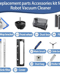 XVXUOU kit for Ecovacs Deebot X8 Pro Omni vacuum: mop bracket, front wheel, filters, main brush cover.