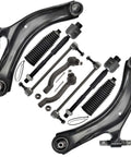 Beefed Up Front End Suspension Kit 10 Piece Replacement For 2008 2013 Nissan Rogue And 2014 2015 Rogue Select, parts displayed