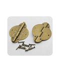 Antique Brass Mini Hinges Pair Of Two With Matching Screws For Cabinets Drawers And Jewelry Boxes vintage embossed finish.