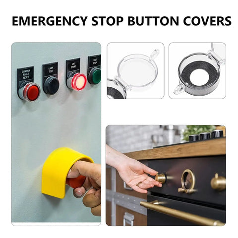 30mm Plastic Round Push Button Switch Cover Guard Clear Emergency Stop Lockout Shield Keeps Buttons From Accidental Activation