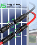 Two 30 Ft 10 AWG Solar Panel Extension Cables with Waterproof Male and Female Connectors for RVs and Photovoltaic Systems