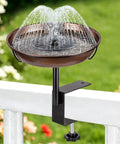 Badass Deck Mounted Metal Bird Bath For Your Backyard Folks With Detachable 12 Inch Birdbath Bowl and no sweat adjustable railing clamp