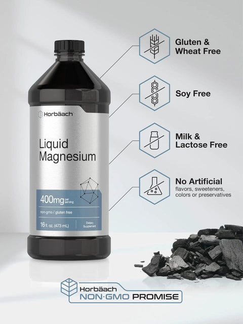 Liquid Magnesium Supplement With 400 Mg Per Serving, Trace Mineral Complex Including Sulfate, Lithium, And Boron bottle