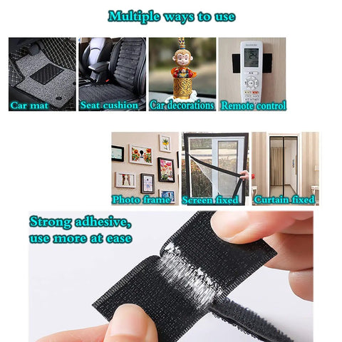 Image showcasing uses for Heavy Duty Hook And Loop Tape Roll 16.4 Ft By 2 Inch Wide With Beast Mode Adhesive Backing.