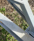 Bow rest catcher assembly for boat trailer; hot-dip galvanized steel frame with rubber-covered post, adjustable.