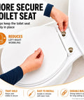 Hand tightening Tough As Nails Toilet Seat Bolts And Nuts Kit for secure installation on a white toilet seat.