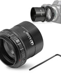 M42 To 2 Inch Telescope Adapter T2 Mount Adapter For Nikon SLR DSLRs shown with all-metal construction and allen wrench