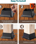 Step-by-step installation of Beefy Heavy Duty 4x4 Post Base Brackets Set Of 2 In Black Powder Coat Fit Standard Wood Posts 3.6x3.6 Inch