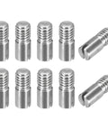 M4 x 10mm Slotted Cylindrical Dowel Pin in 304 Stainless Steel External Thread Locating Pin for Furniture, 10 Piece Set