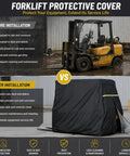 Heavy Duty Forklift Cover For Toyota Electric 4 Wheel 8Fbm25 2018 To 2026, 420D Oxford warehouse protection before and after installation.