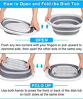 How to open and fold Collapsible Wash Basin 7.5L Dish Tub Sink Basin Folding Dish Pan With 2-In-1 Dish Pan And Cutting Board